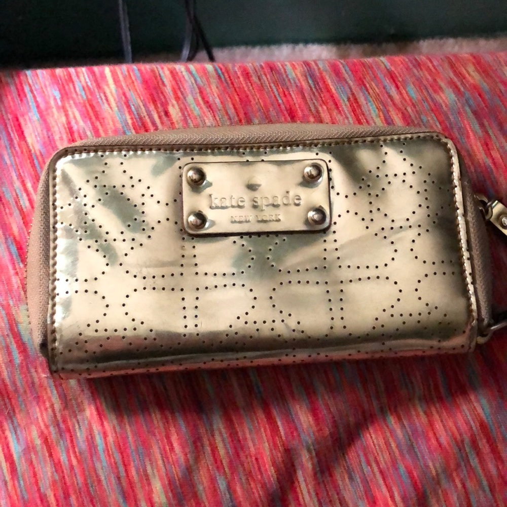 Gold Kate Spade wallet